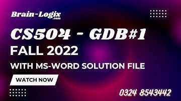 CS504 GDB Solution Fall 2022 | CS504 GDB 1 Solution Fall 2022 by @ProSpectraSolutionsOfficial