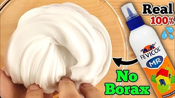 NO BORAX FEVICOL SLIME👅🎧 How to make Super Fluffy Slime with Fevicol without Clear Glue and Borax