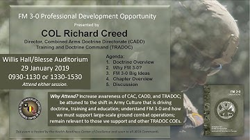 FM 3-0 Operations, Professional Development Opportunity - 29 January 2019