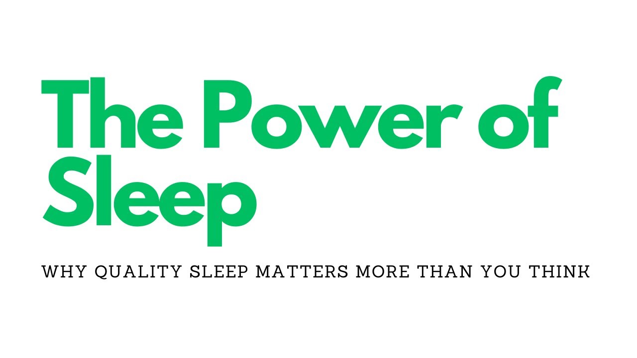 The Science of Sleep Why Quality Sleep Matters for Your Health - YouTube