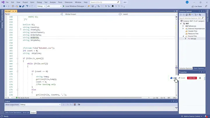 Read data from csv file and store it to Binary search tree