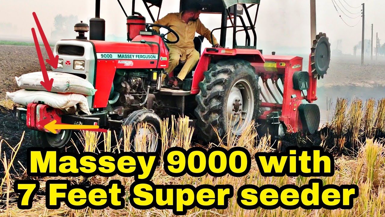 9000 ਨੂੰ ਸੁਪਰ ਸੀਡਰ ਤੇ ਚਲਾ ਕੇ ਵੇਖਿਆ Massey 9000 tested with Panesar Super Seeder