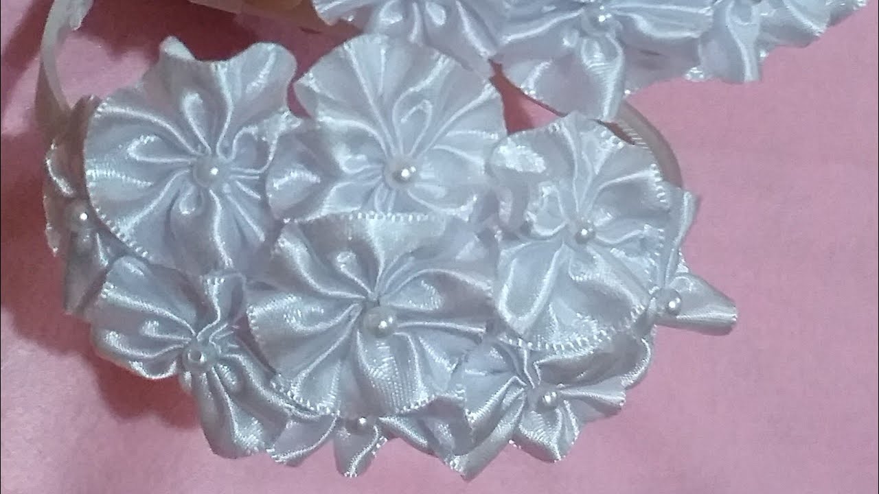 Tiara flor de fuxico by na fita cetim paty YouTube