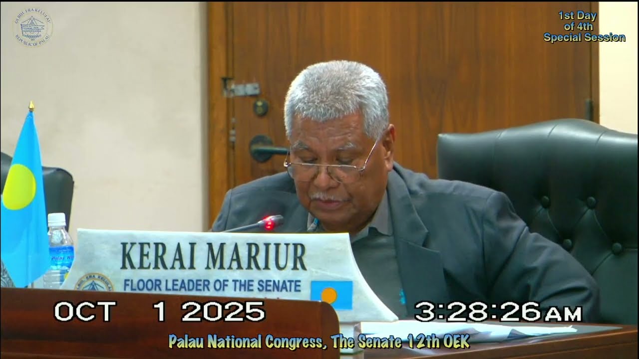 Palau National Congress | 12th OEK, The Senate 1st Day of 4th Special Session