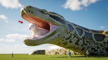 Giant python attacks innocent sheep, brave heroes risk their lives to rescue