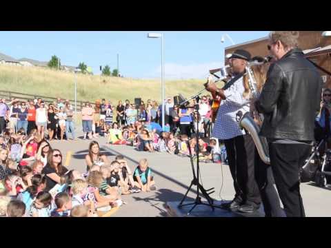 Leah Shafer sings America the Beautiful at Gold Rush Elementary School in Parker