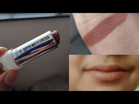 Hilary Rhoda super matte lipstick// affordable // nude brown shade under 100rs// review and swatches