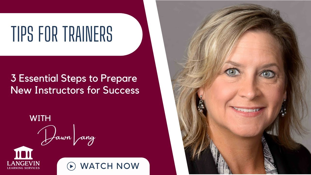 3 Essential Steps to Prepare New Instructors for Success Video YouTube