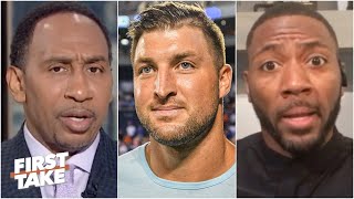 Celebrity Reacting to Tim Tebow working out with the Jaguars as a tight end | First Take Net Worth