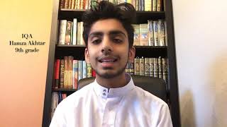 IQA 9th Grader, Hamza Akhtar, recites Surah An-Najm