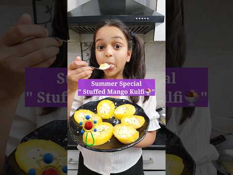 Stuffed Mango Kulfi🍨 For Pinky & Poplu | Summer Special Mango Recipe🥭 #summer #trending #shorts