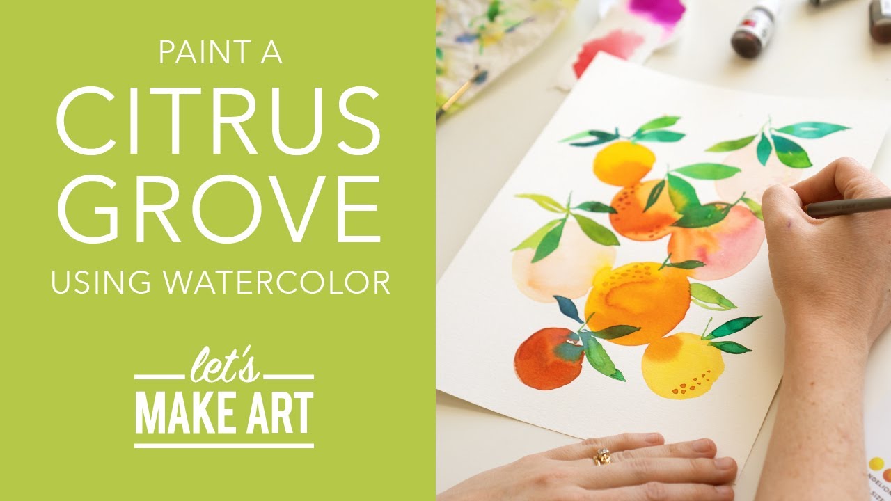 Let's Paint A Citrus Grove 🍊| Easy Watercolor Painting Project By Sarah Cray Of Let's Make Art - Youtube