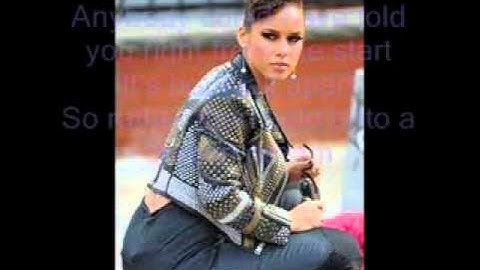 Alicia Keys - Try Sleeping With A Broken Heart Lyrics on screen