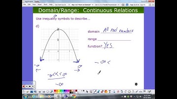 Domain and Range of Relations and Functions / Set Builder Notation