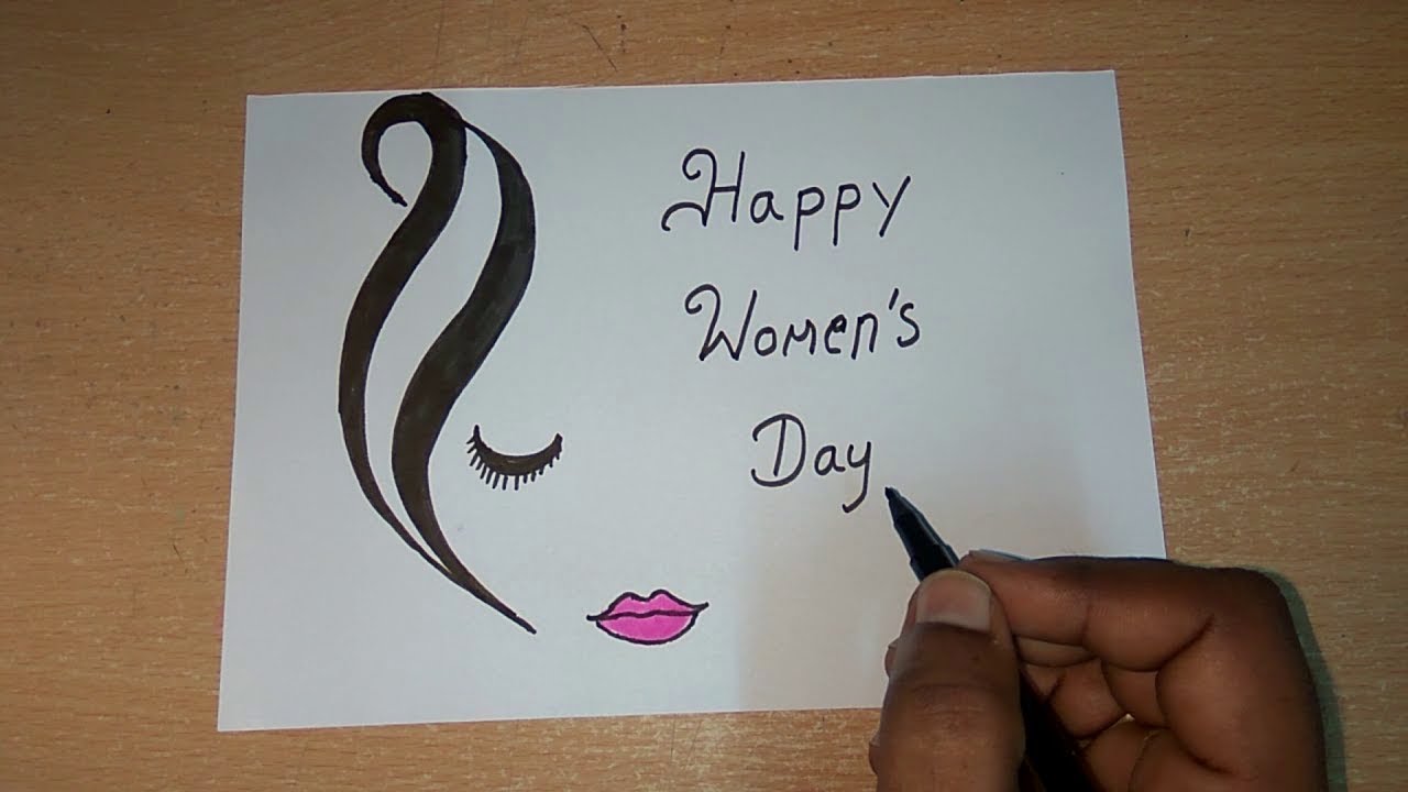Women's day drawing & Greeting card | Womens Day Special | How to ...