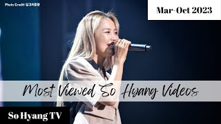 [Mar - Oct 2023] So Hyang (소향) - Top 30 Most Viewed Videos (가장 많이 본 30개 비디오)