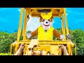 Paw Patrol Rubble and the Assistant Works on His Digger