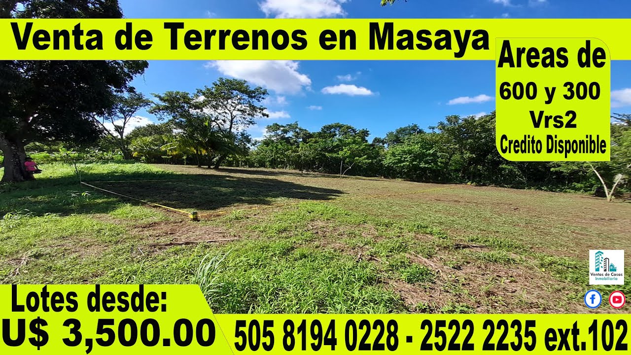 Terrenos Lotes Venta en Masaya (Cod.;VLT30) YouTube