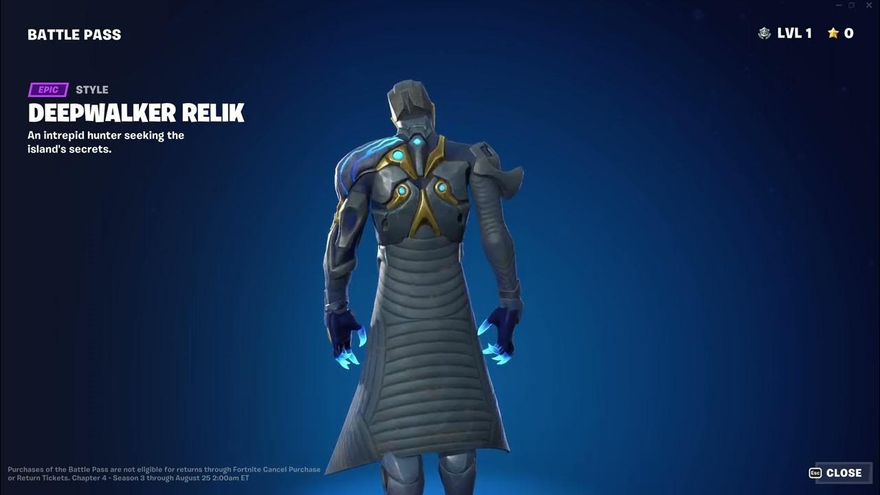 DEEPWALKER RELIK in Fortnite Chapter 4 Season 3 Battle Pass ! Fortnite