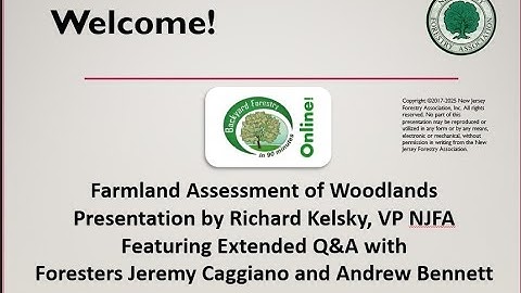 July 2025 Farmland Assessment of Woodlands in NJ