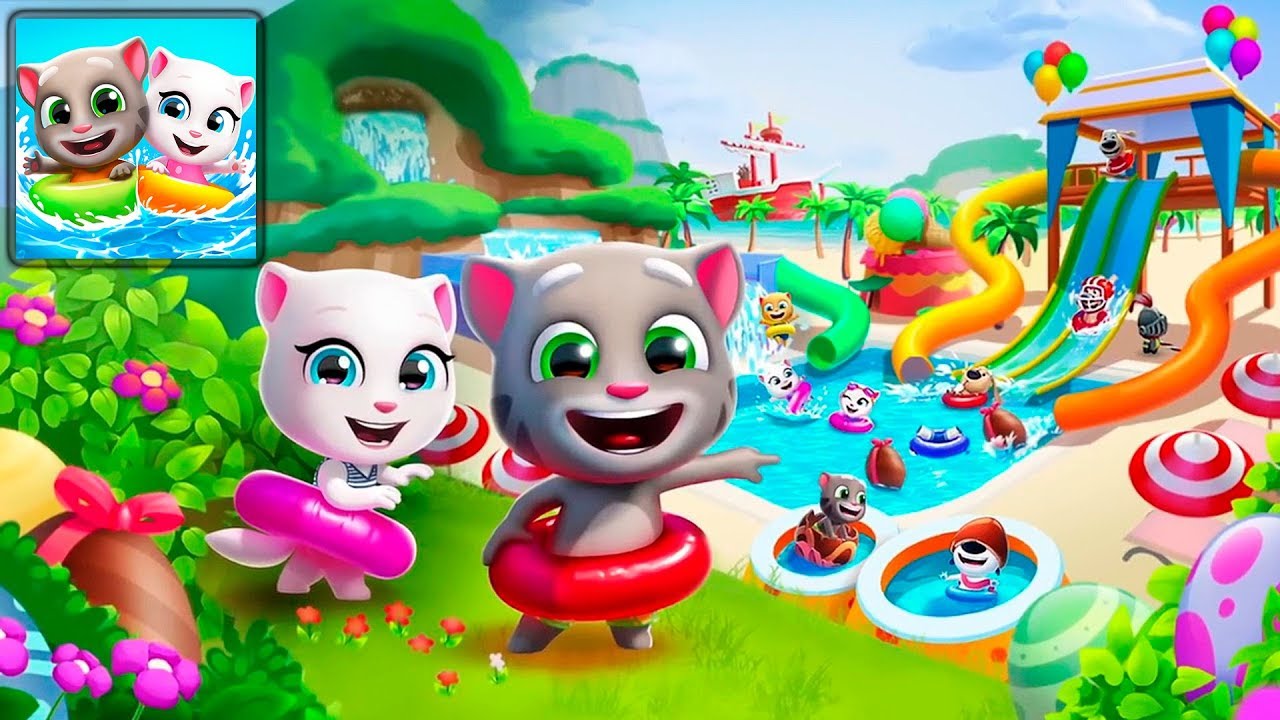 Игру аквапарк тома. Том Pool Анджела. Talking Tom Pool. Talking Tom Pool том. Игра говорящий том аквапарк.