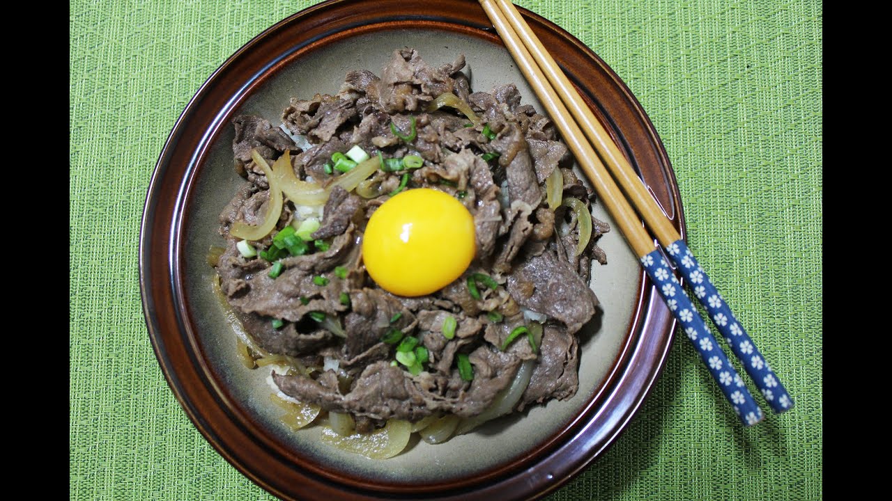 규동. Rice with Beef.Japanese rice served with toppings .소고기덮밥 YouTube