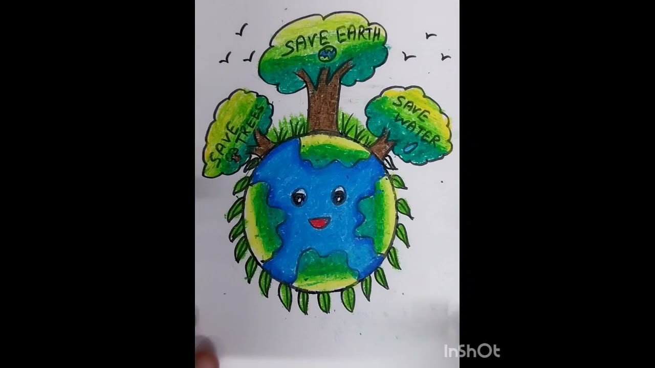 Easy Earth Day drawing for kids// Happy Earth day //#earth ...