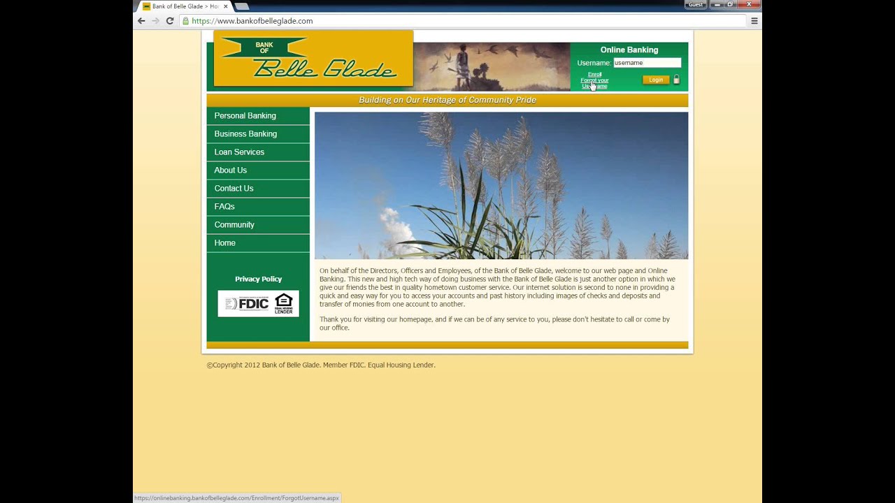 Bank of Belle Glade Online YouTube
