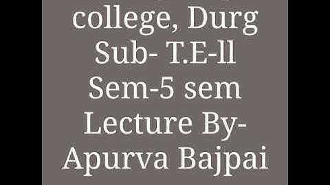 LECTURE-3 | TRANSPORTATION ENGINEERING-II | BY:- MISS APURVA BAJPAI