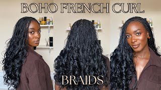 I DID BOHO KNOTLESS FRENCH CURL BRAIDS MYELF FOR THE TIME / DIY BEGINNER FRIENDLY TUTORIAL ON 4CHAIR