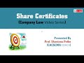 Companies Act 2013:  (Chapter 12) - Share Certificates