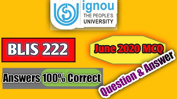 bli 222 Question paper Part 1 Ignou Blis June 2020 question answer