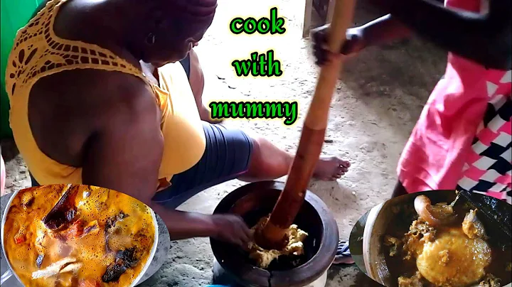 MY GHANAIAN MOTHER MAKES HER LOCAL PALMNUT SOUP(AB3NKWAN SPECIAL)