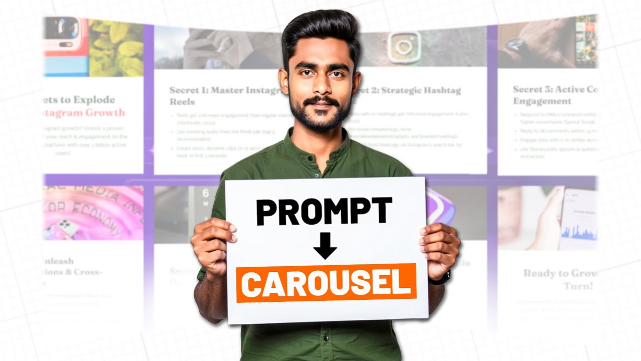 How to Generate Stunning Carousels in ONE Click | Text to Carousels with AI