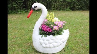 DIY Wunderschöner SchwanenBlumentopf für den Garten/Beautiful swan flower pot for the garden