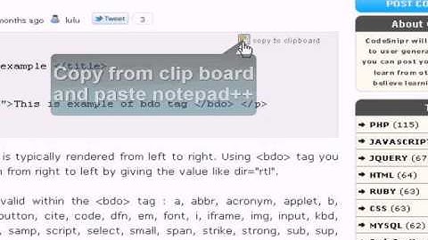 HTML Tutorial :  bdo tag