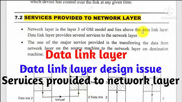 Data Link Layer || Data link layer design issue || Services provided to Network layer (Part - 1)
