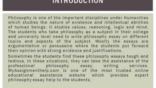 Philosophy Essay Writing Help
