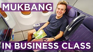 MUKBANG IN THAI AIRWAYS A330 BUSINESS CLASS