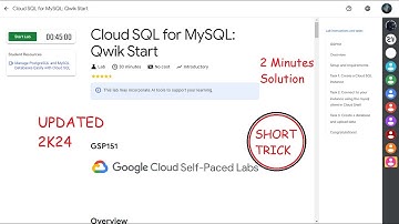 Cloud SQL for MySQL : Qwik Start || SHORT TRICK || GSP151