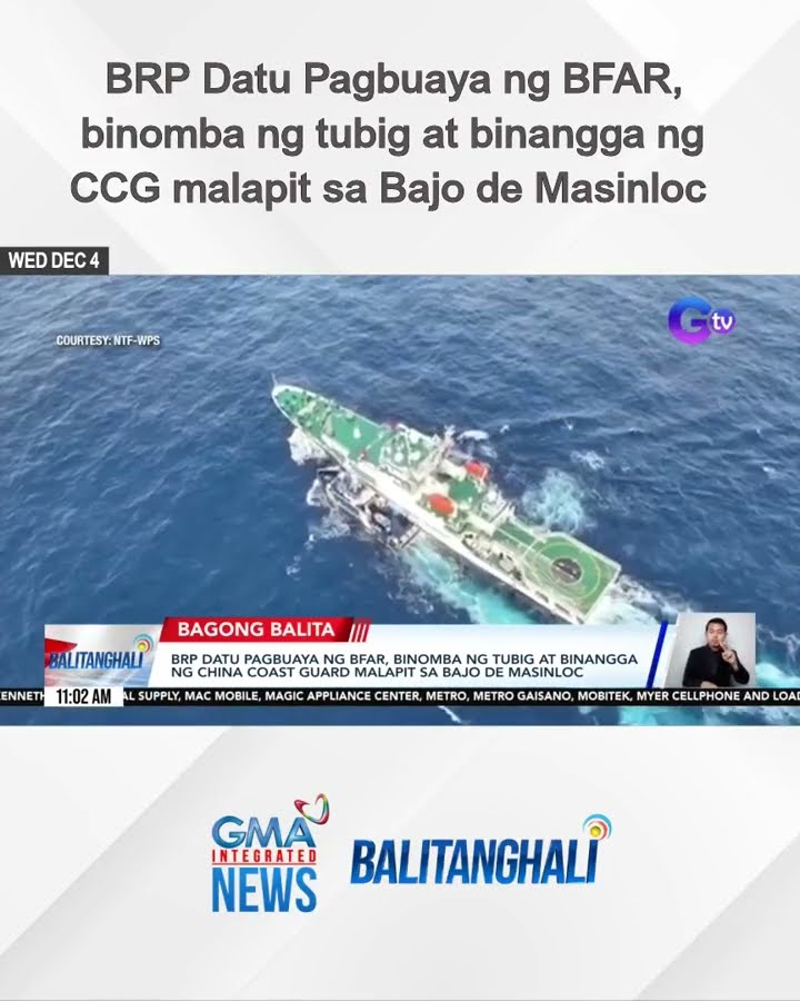 BRP Datu Pagbuaya ng BFAR, binomba ng tubig at binangga ng CCG... | Balitanghali