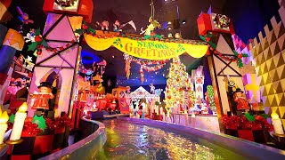 [NEW 2022] Its A Small World Holiday Full Ride Lowlight POV - Disneyland