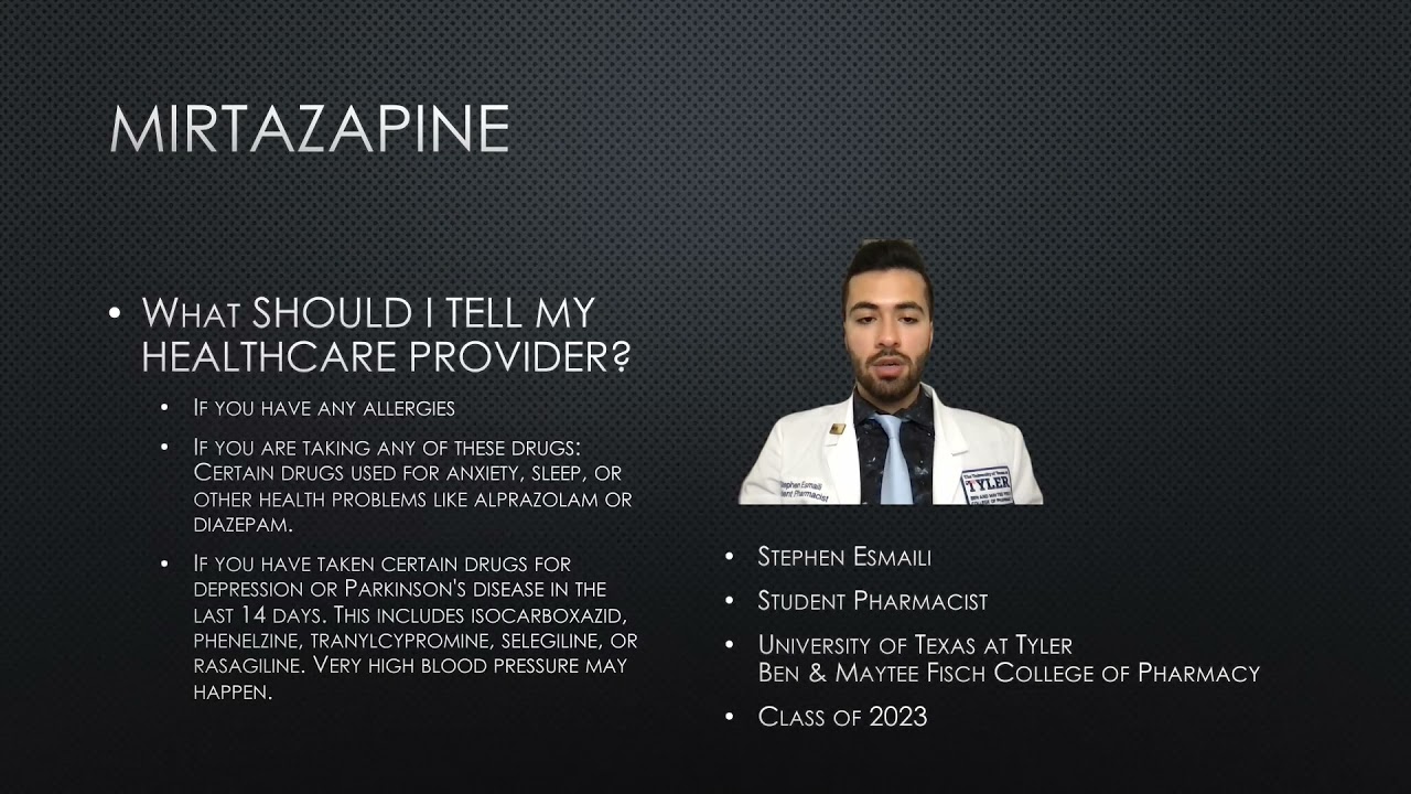 Mirtazapine (Remeron) Patient Counseling