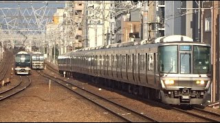 321系普通 223系新快速 207系普通　さくら夙川駅にて