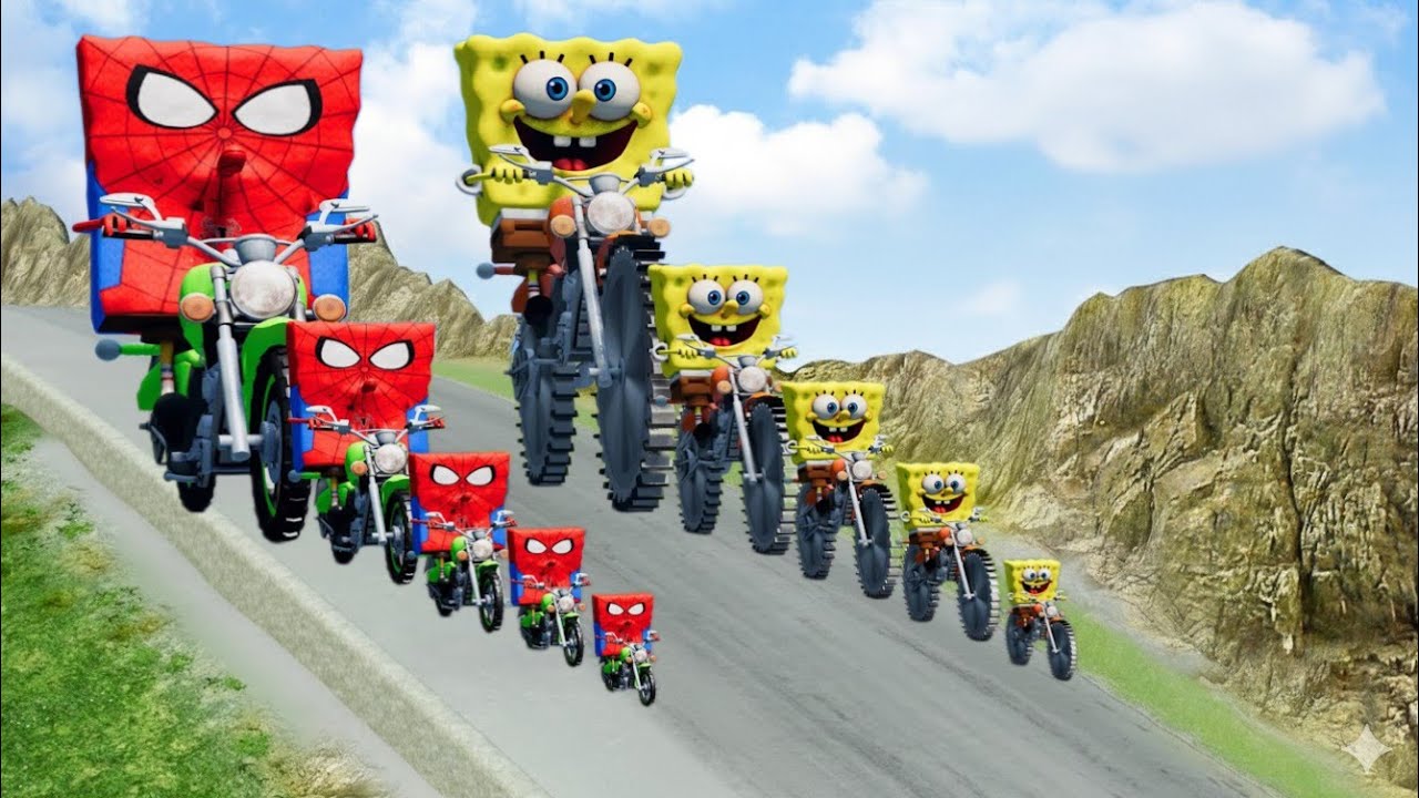 Big   Small McQueen vs Chick Hicks vs Tow Mater vs King Dinoco vs Duch Hudson   BeamNG Drive480P 1