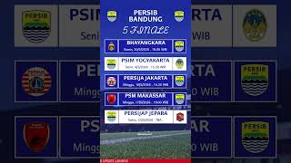 Jadwal 5 Laga Terakhir Persib Bandung di Liga 1 2025/2026 #jadwalliga12024 #jadwalpersib #persib