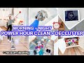 ☀️ MORNING + 🌙 NIGHT TIME CLEAN WITH ME | HUGE DECLUTTER | POWER HOUR HOUSE CLEANING CHRISTMAS DECOR