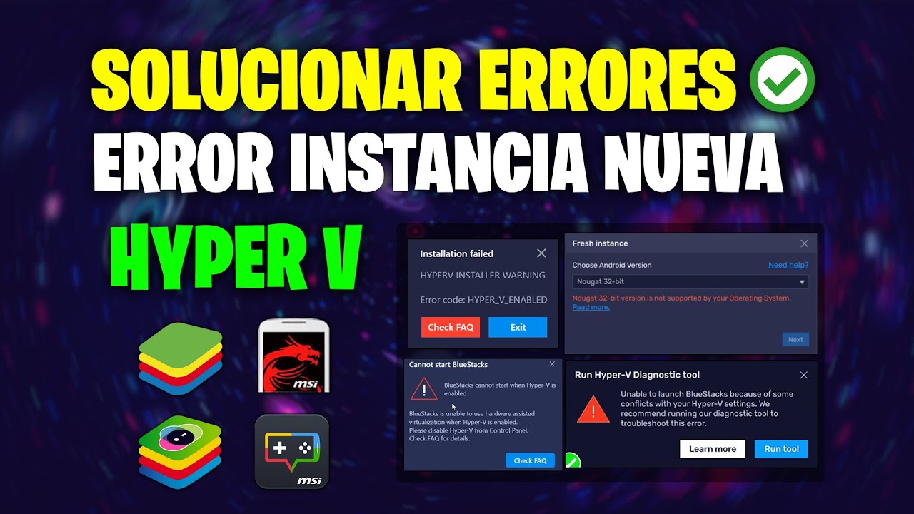 🚨 SOLUCIONAR ERROR DE HYPER V y TODOS LOS ERRORES DE BLUESTACKS Y MSI APP PLAYER 2025 ✅