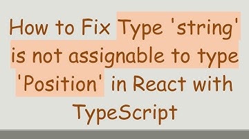 How to Fix Type 