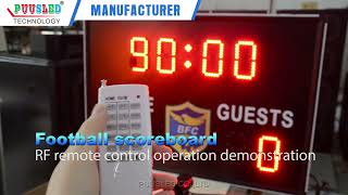 Football LED scoreboard LED soccer scoreboard with RF remote control operation demonstration